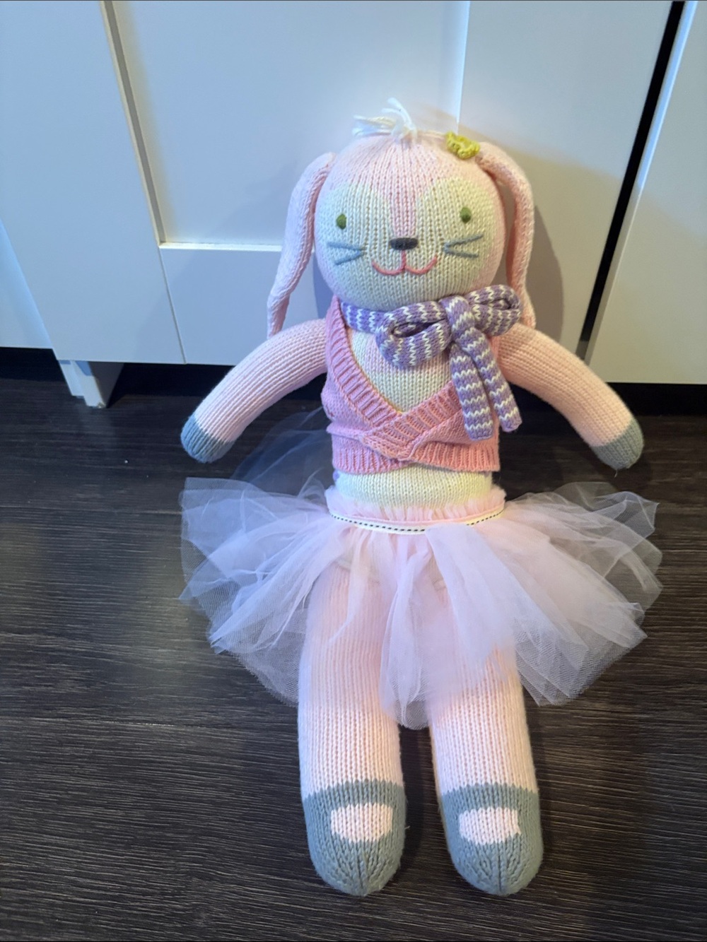 Blabla Kids 18” Knitted Bunny Ballerina Doll Pink Tutu Hand Knit Peru